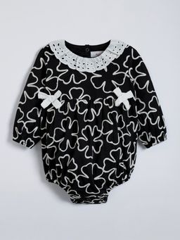 Hopscotch - Bow Applique Floral Onesie
