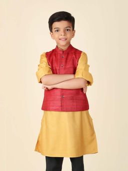 Fabindia - Red Silk Nehru Jacket