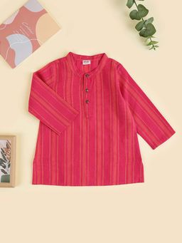 Fabindia - Pink Cotton Blend Long Kurta