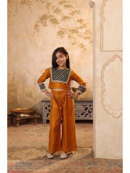 SHORGUL - Classy Yoke Crop Top with Palazzo