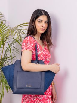 Suave Bags - The Solene Navy Blue Tote Bag