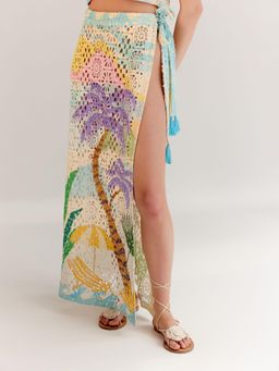 NOIB - Multi Coloured Cotton Magda Maxi Skirt