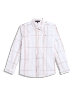 Tommy Hilfiger - Boys White Regular Fit Checks Shirt