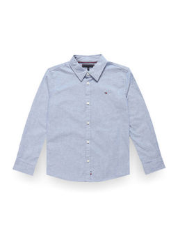 Tommy Hilfiger - Boys Blue Regular Fit Solid Shirt