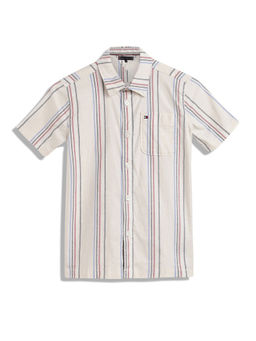 Tommy Hilfiger - Boys Off White Relaxed Fit Stripes Shirt
