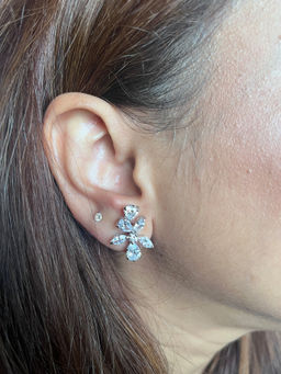 Mon Tresor - Assorted Solitaire Stud Earrings - White