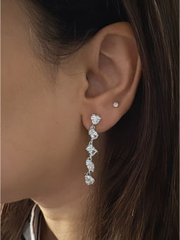 Mon Tresor - Assorted Diamond Drop Earrings - White