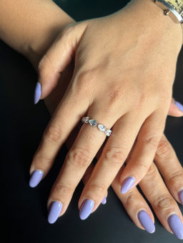 Mon Tresor - Pear Shaped Diamond Eternity Ring - White (7)