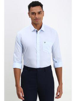 Allen Solly - Men Blue Slim Fit Stripe Full Sleeves Formal Shirt