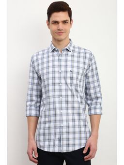 Allen Solly - Men White Slim Fit Check Full Sleeves Casual Shirt
