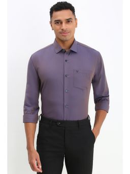 Allen Solly - Men Purple Slim Fit Solid Full Sleeves Formal Shirt