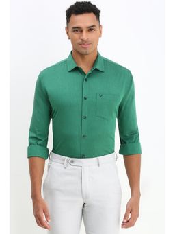Allen Solly - Men Green Slim Fit Solid Full Sleeves Formal Shirt