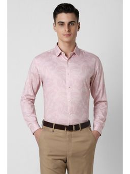 Van Heusen - Men Pink Slim Fit Print Full Sleeves Formal Shirt