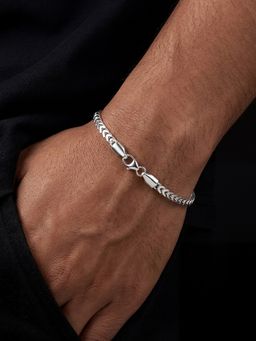 TOUCH925 - Pure 925 Silver Franco Link Chain Bracelet for Men