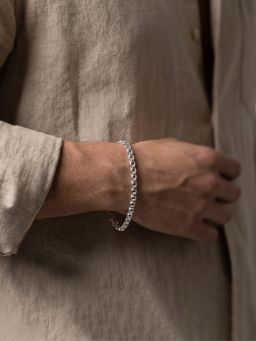 TOUCH925 - Pure 925 Silver Modern Phiga Bracelet for Men