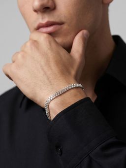 TOUCH925 - Pure 925 Silver Dual Box Bracelet for Men