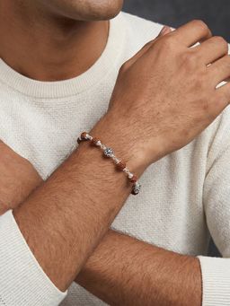 TOUCH925 - Pure 925 Silver Sacred Rudraksha Bracelet for Men
