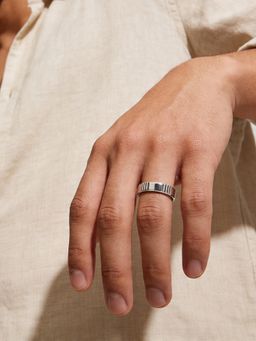 TOUCH925 - Pure 925 Silver Fluted Ring for Men