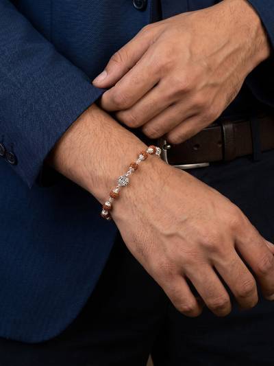 Pure 925 Silver Mantra Rudraksha Bracelet for Men