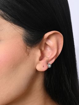 TOUCH925 - Pure 925 Silver Greek Key Unisex Stud Earrings