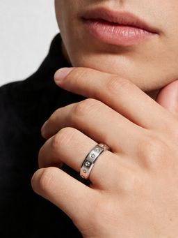 TOUCH925 - Pure 925 Silver Modern Rivet Ring for Men