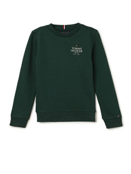 Tommy Hilfiger - Boys Green Color Solid Sweatshirt