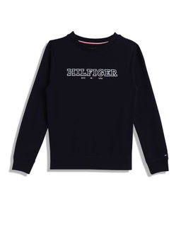 Tommy Hilfiger - Boys Black Color Solid Sweatshirt