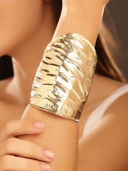 Priyaasi - Gold Plated Brass-Solid Cuff Bracelet