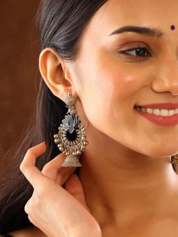 Priyaasi - Black Jhumka Earrings