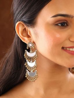 Priyaasi - Gold Plated Mirror Drop Earrings