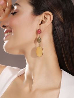 Priyaasi - Gold Plated Multi-Color Drop Earrings