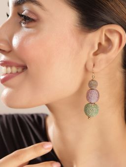 Priyaasi - Gold Plated Multi-Color Drop Earrings