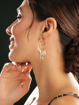 Priyaasi - Gold Plated Beaded Drop Earrings