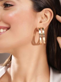 Priyaasi - Gold Plated Brass-Solid Hoops Earrings