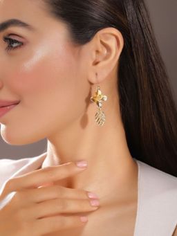 Priyaasi - Gold Plated Brass-Solid Drop Earrings