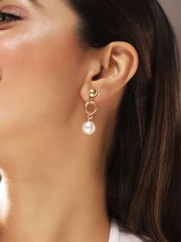 Priyaasi - Gold Plated Brass-Solid Drop Earrings