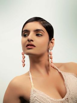 Priyaasi - Pink Coloured Drop Earrings