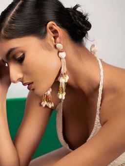Priyaasi - White Coloured Drop Earrings
