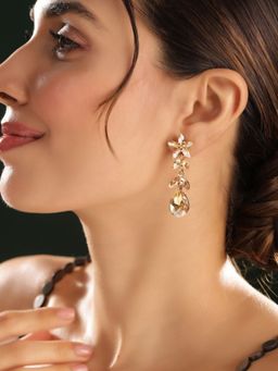 Priyaasi - Gold Plated Crystal Drop Earrings