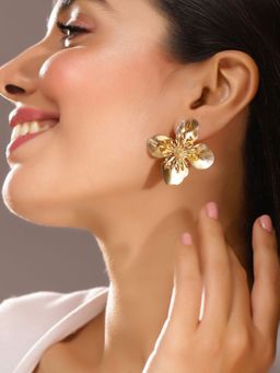 Priyaasi - Gold Plated Brass Solid Stud Earrings