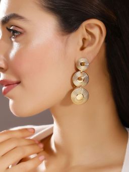 Priyaasi - Gold Plated Brass Solid Drop Earrings