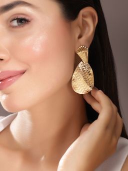 Priyaasi - Gold Plated Brass Solid Drop Earrings