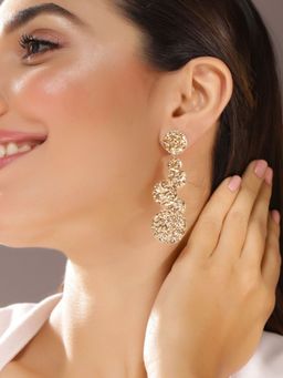 Priyaasi - Gold Plated Brass Solid Drop Earrings