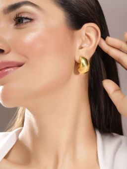 Priyaasi - Gold Brass Solid Hoop Earrings