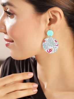 Priyaasi - Blue Floral Drop Earrings