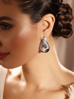 Priyaasi - Silver Plated Brass-Solid Drop Earrings
