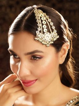 Priyaasi - Gold Plated Kundan Chandbali Passa