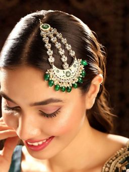 Priyaasi - Gold Plated Kundan Chandbali Passa