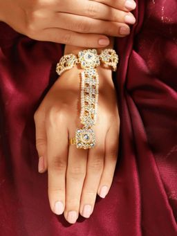 Priyaasi - Gold Plated Kundan Hathphool