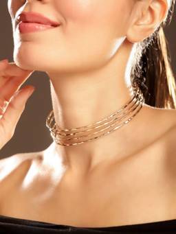 Priyaasi - Gold Plated Brass-Solid Necklace
